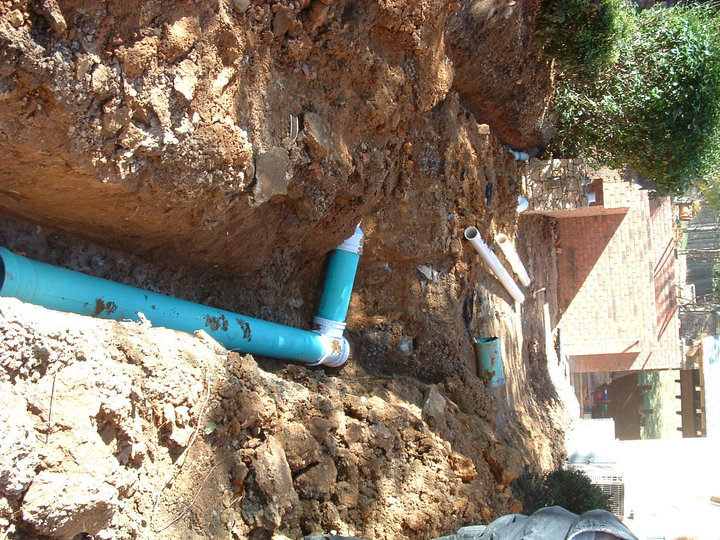 irrigation pipes being installed