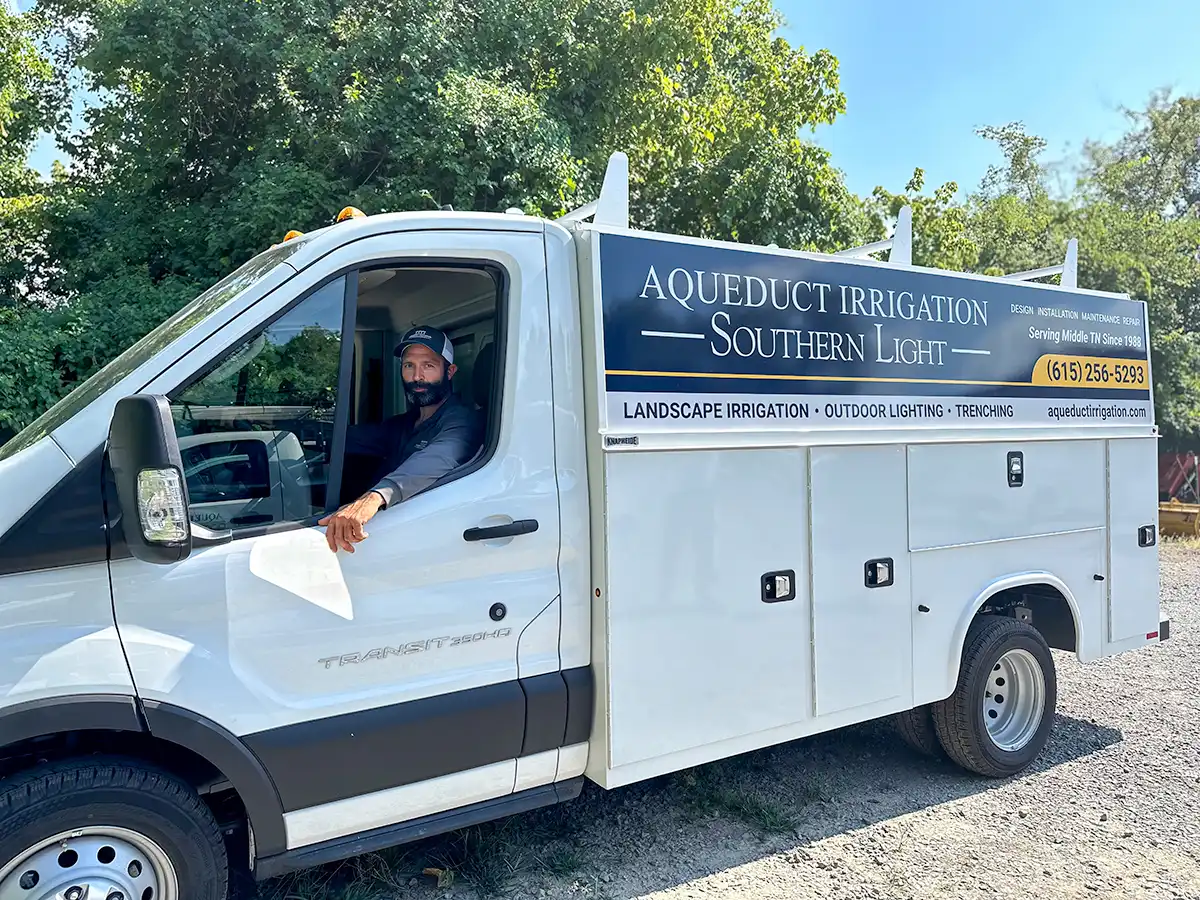 Nashville Irrigation Companies - Aqueduct Irrigation fleet vehicle ready to work