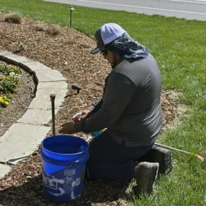 Professional landscape lighting contractor servicing an HOA's outdoor lights